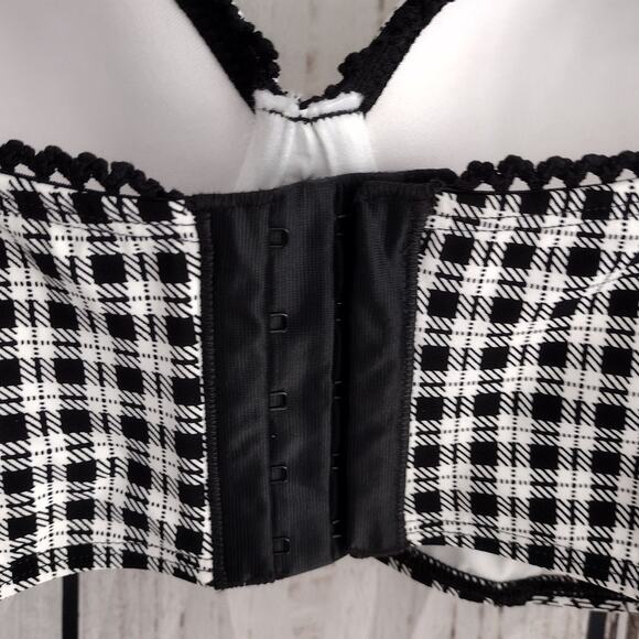 Skinny Dippers Miracle Suit NEW Black White Plaid Corset Two Piece Swim Large - Picture 12 of 16